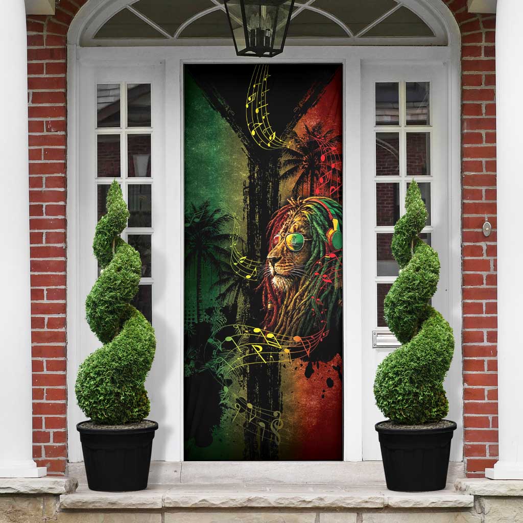One Love Bahamas Door Cover Rastafarian Lion Reggae Grunge Style