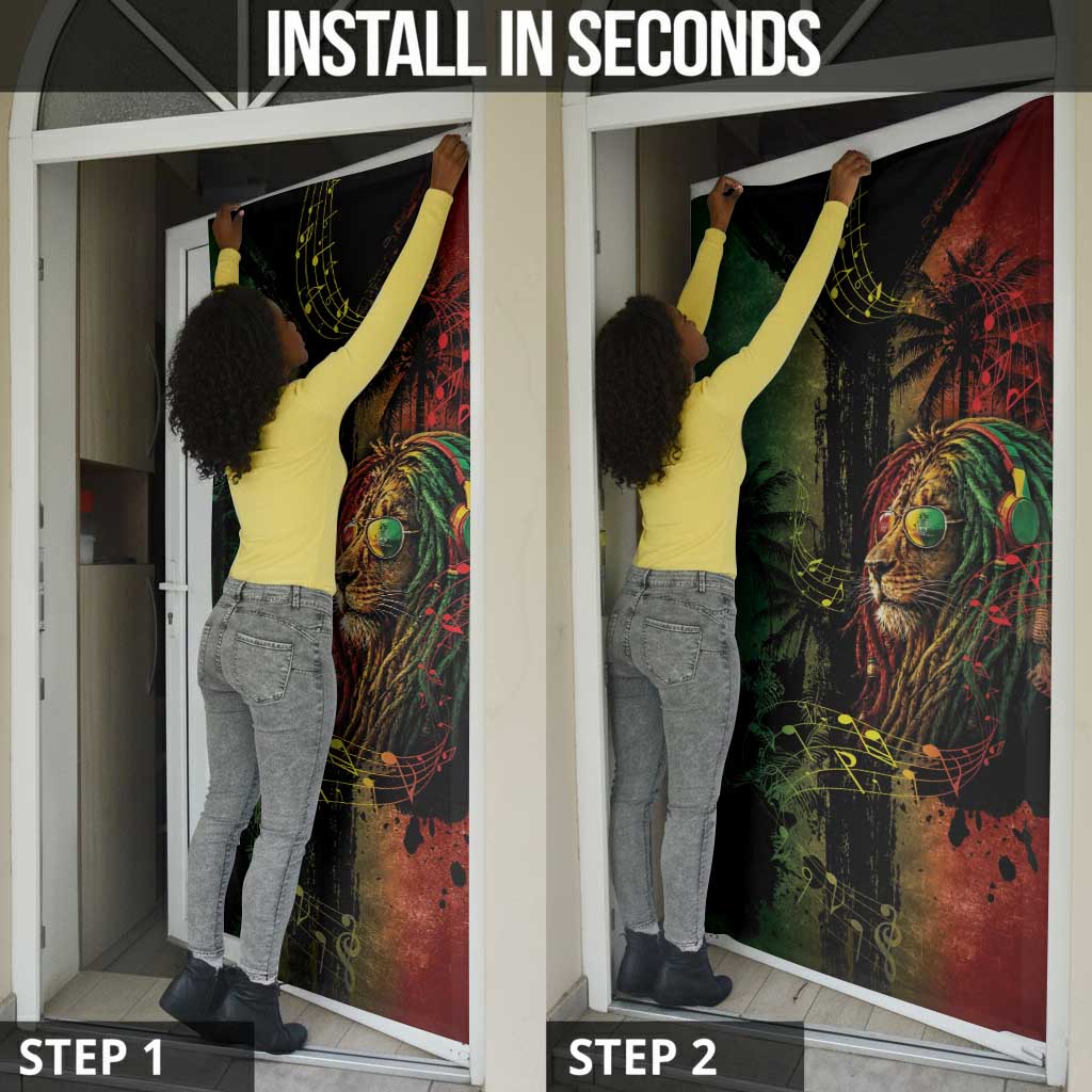 One Love Bahamas Door Cover Rastafarian Lion Reggae Grunge Style