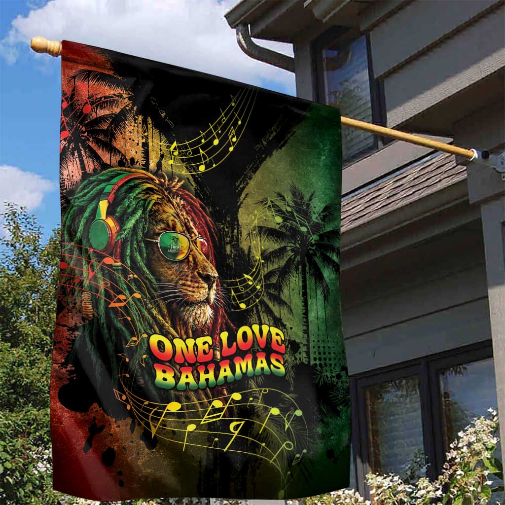 One Love Bahamas Garden Flag Rastafarian Lion Reggae Grunge Style