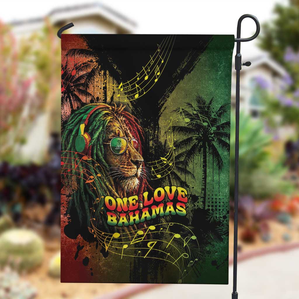 One Love Bahamas Garden Flag Rastafarian Lion Reggae Grunge Style