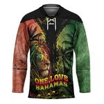 One Love Bahamas Hockey Jersey Rastafarian Lion Reggae Grunge Style