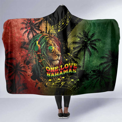 One Love Bahamas Hooded Blanket Rastafarian Lion Reggae Grunge Style