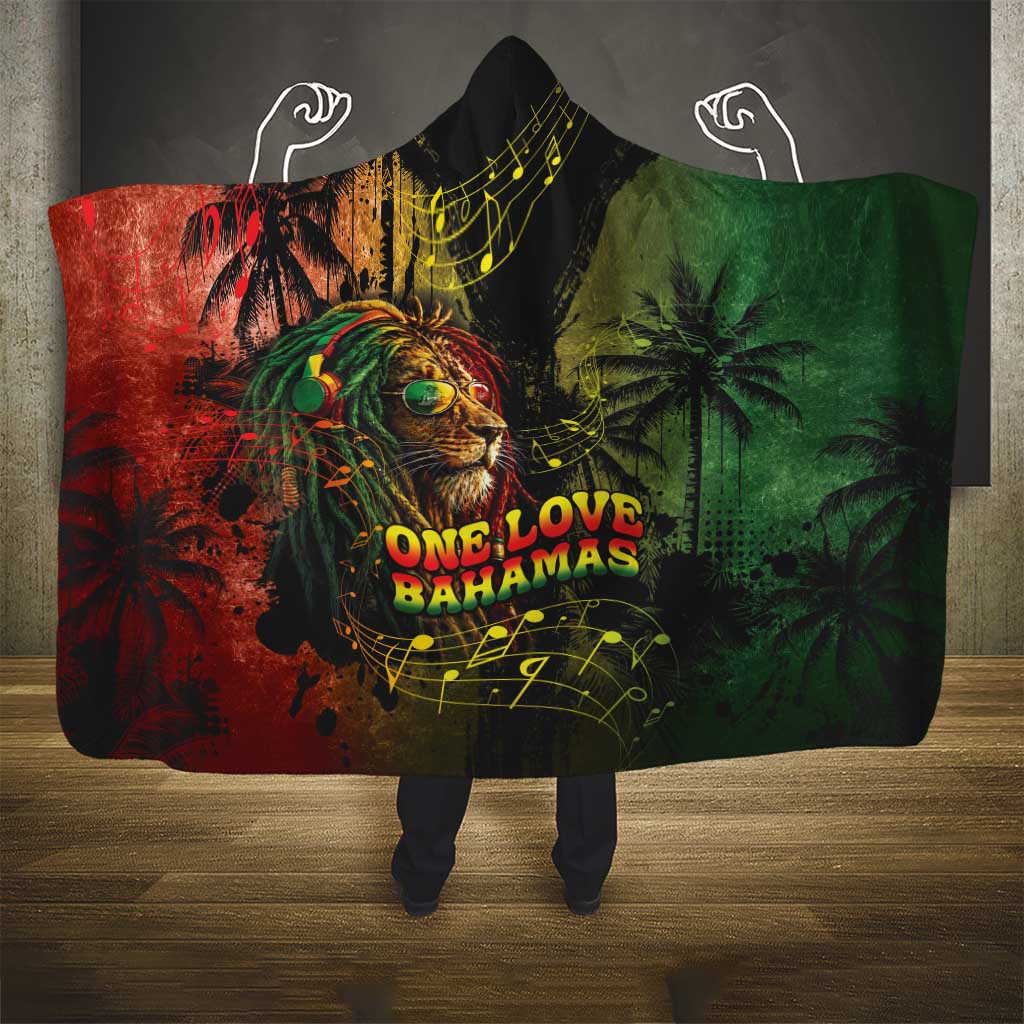 One Love Bahamas Hooded Blanket Rastafarian Lion Reggae Grunge Style