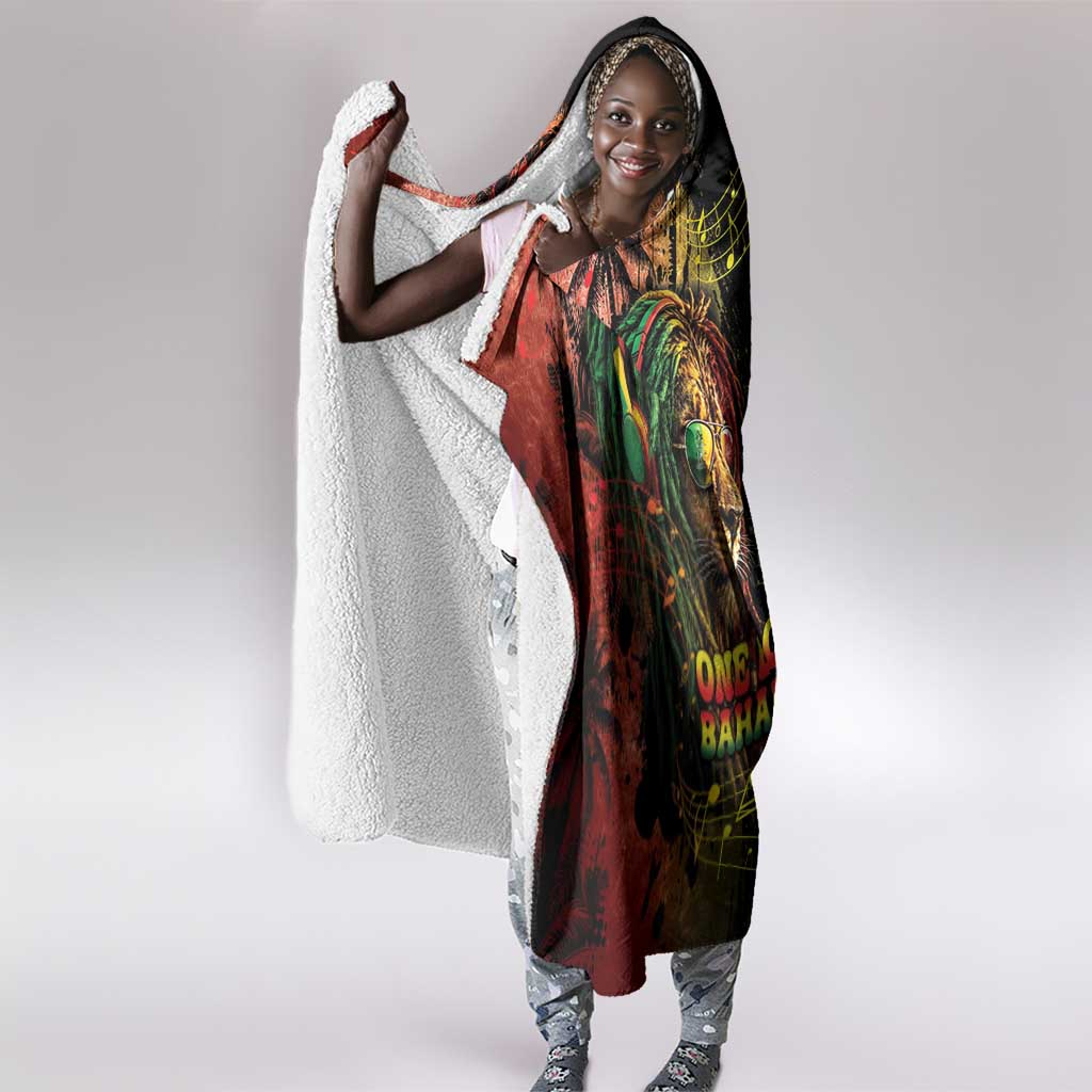One Love Bahamas Hooded Blanket Rastafarian Lion Reggae Grunge Style