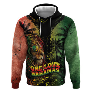 One Love Bahamas Hoodie Rastafarian Lion Reggae Grunge Style
