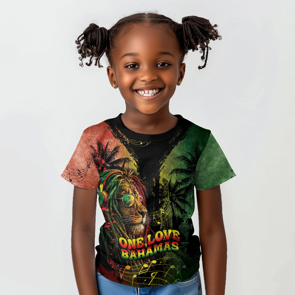 One Love Bahamas Kid T shirt Rastafarian Lion Reggae Grunge Style