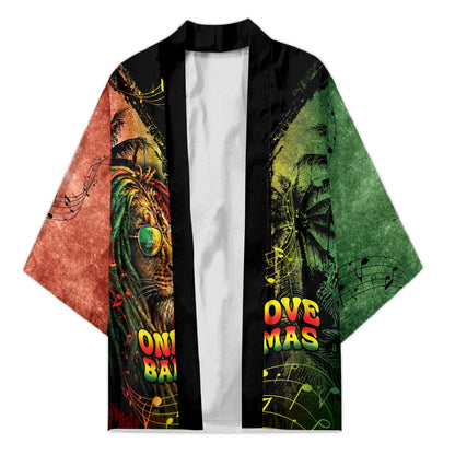One Love Bahamas Kimono Rastafarian Lion Reggae Grunge Style