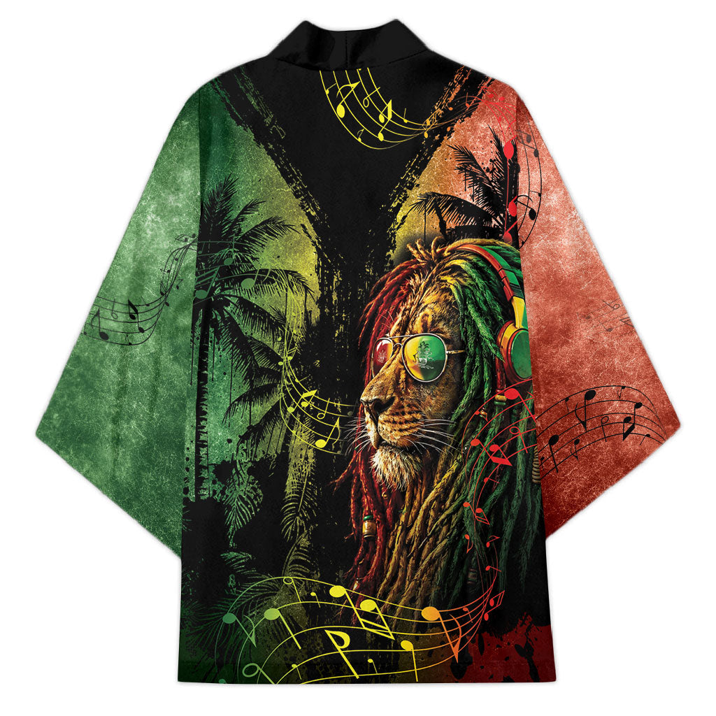 One Love Bahamas Kimono Rastafarian Lion Reggae Grunge Style
