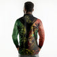 One Love Bahamas Long Sleeve Polo Shirt Rastafarian Lion Reggae Grunge Style