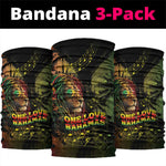 One Love Bahamas Neck Gaiter Rastafarian Lion Reggae Grunge Style
