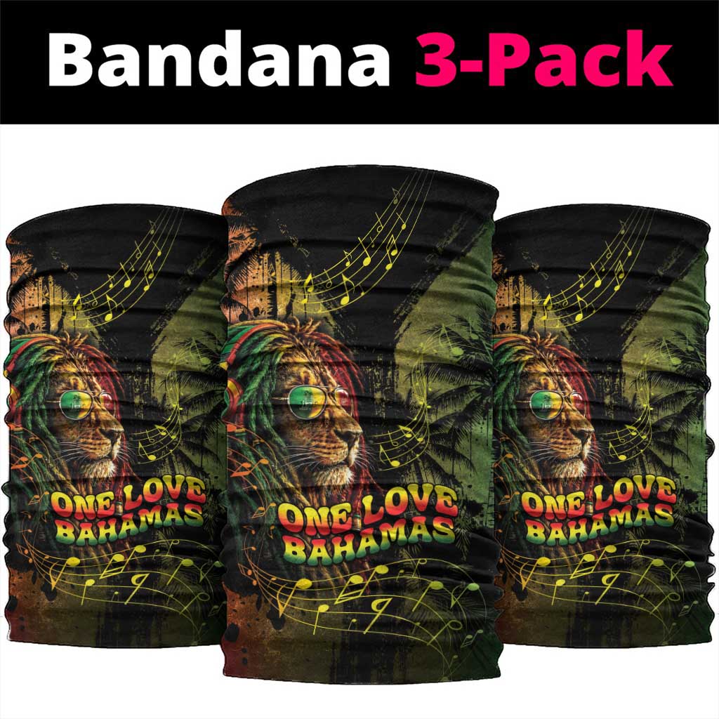 One Love Bahamas Neck Gaiter Rastafarian Lion Reggae Grunge Style