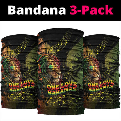One Love Bahamas Neck Gaiter Rastafarian Lion Reggae Grunge Style