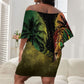 One Love Bahamas Off Shoulder Short Dress Rastafarian Lion Reggae Grunge Style