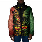 One Love Bahamas Padded Jacket Rastafarian Lion Reggae Grunge Style
