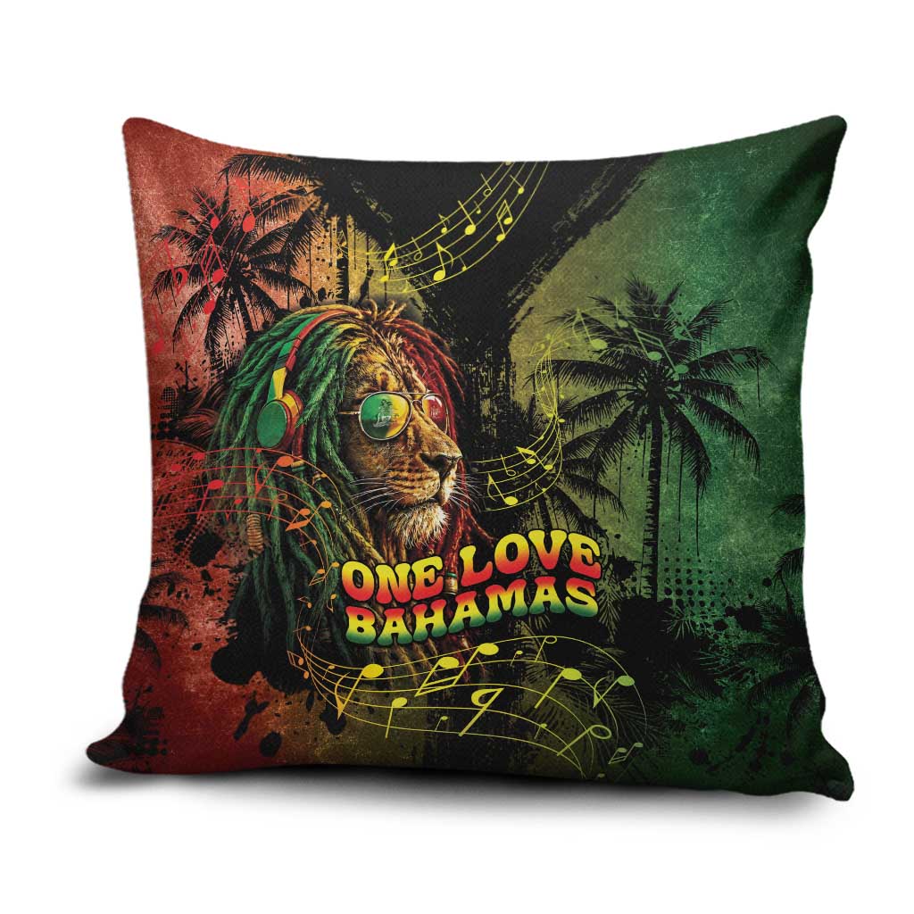 One Love Bahamas Pillow Cover Rastafarian Lion Reggae Grunge Style