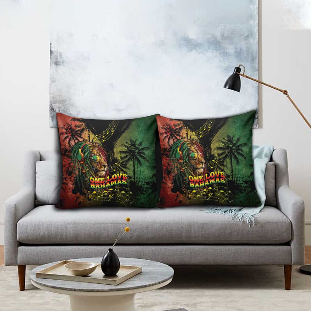One Love Bahamas Pillow Cover Rastafarian Lion Reggae Grunge Style