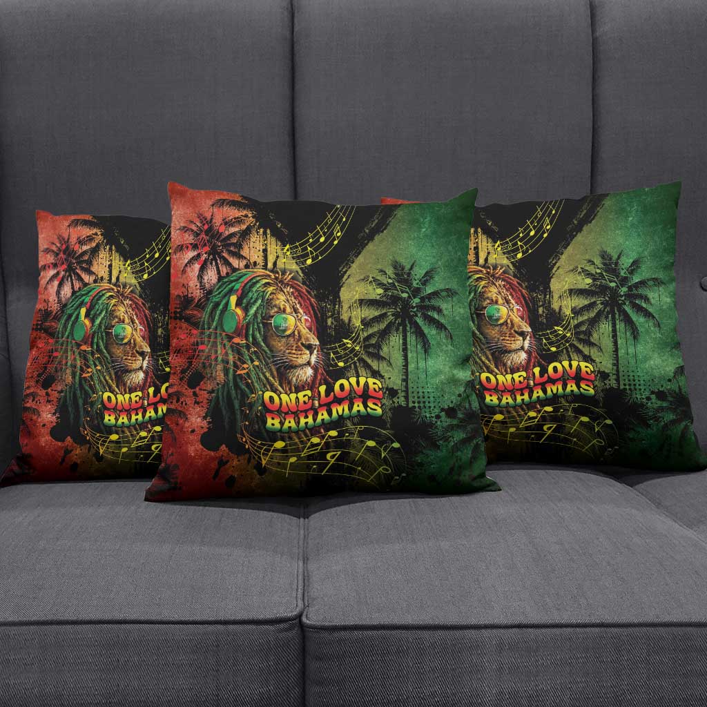 One Love Bahamas Pillow Cover Rastafarian Lion Reggae Grunge Style