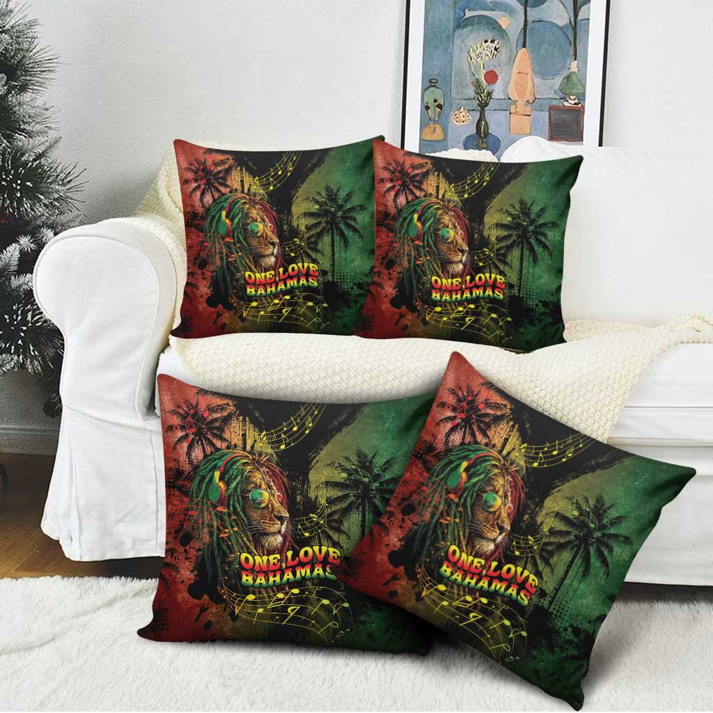 One Love Bahamas Pillow Cover Rastafarian Lion Reggae Grunge Style