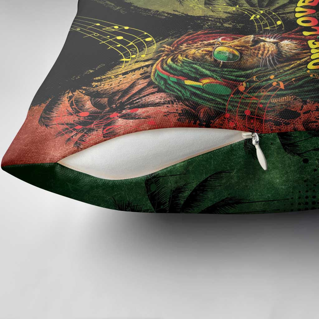 One Love Bahamas Pillow Cover Rastafarian Lion Reggae Grunge Style
