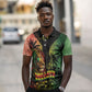 One Love Bahamas Polo Shirt Rastafarian Lion Reggae Grunge Style