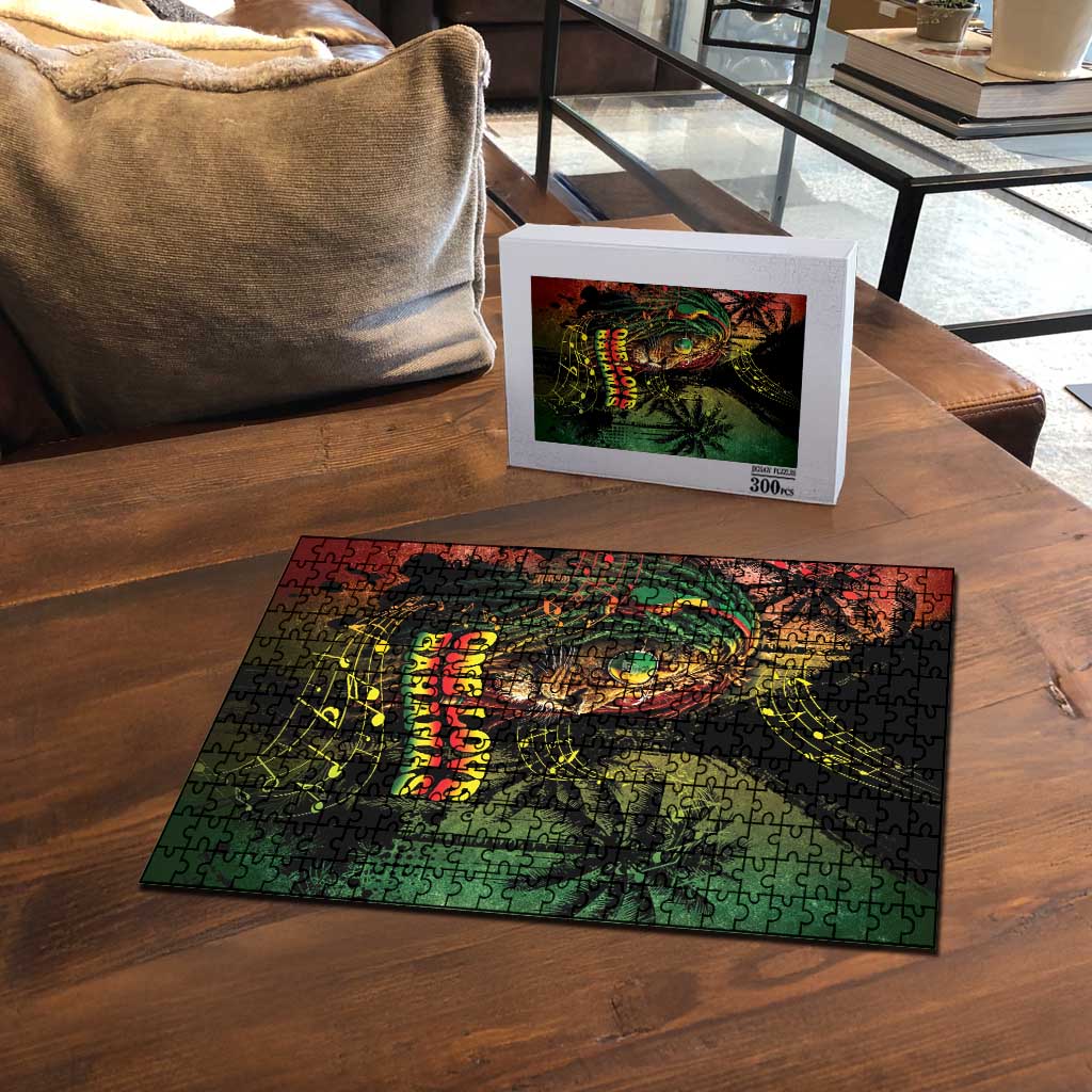 One Love Bahamas Puzzle Rastafarian Lion Reggae Grunge Style