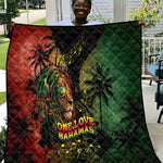 One Love Bahamas Quilt Rastafarian Lion Reggae Grunge Style