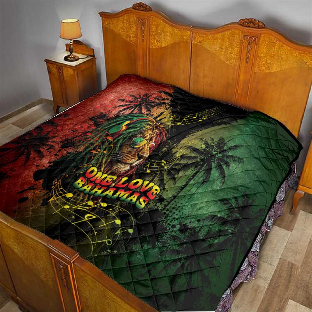 One Love Bahamas Quilt Rastafarian Lion Reggae Grunge Style
