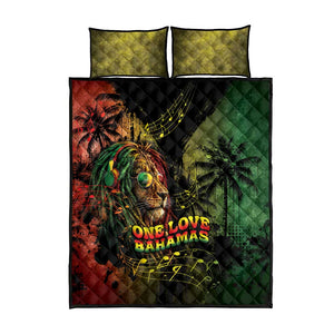 One Love Bahamas Quilt Bed Set Rastafarian Lion Reggae Grunge Style