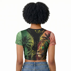 One Love Bahamas Raglan Cropped T shirt Rastafarian Lion Reggae Grunge Style