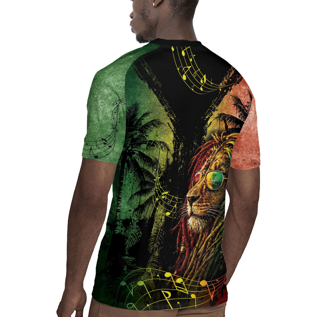 One Love Bahamas Rugby Jersey Rastafarian Lion Reggae Grunge Style