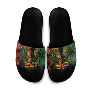 One Love Bahamas Slide Sandals Rastafarian Lion Reggae Grunge Style