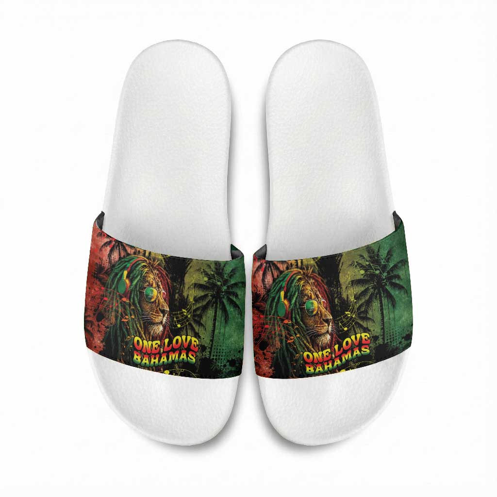 One Love Bahamas Slide Sandals Rastafarian Lion Reggae Grunge Style