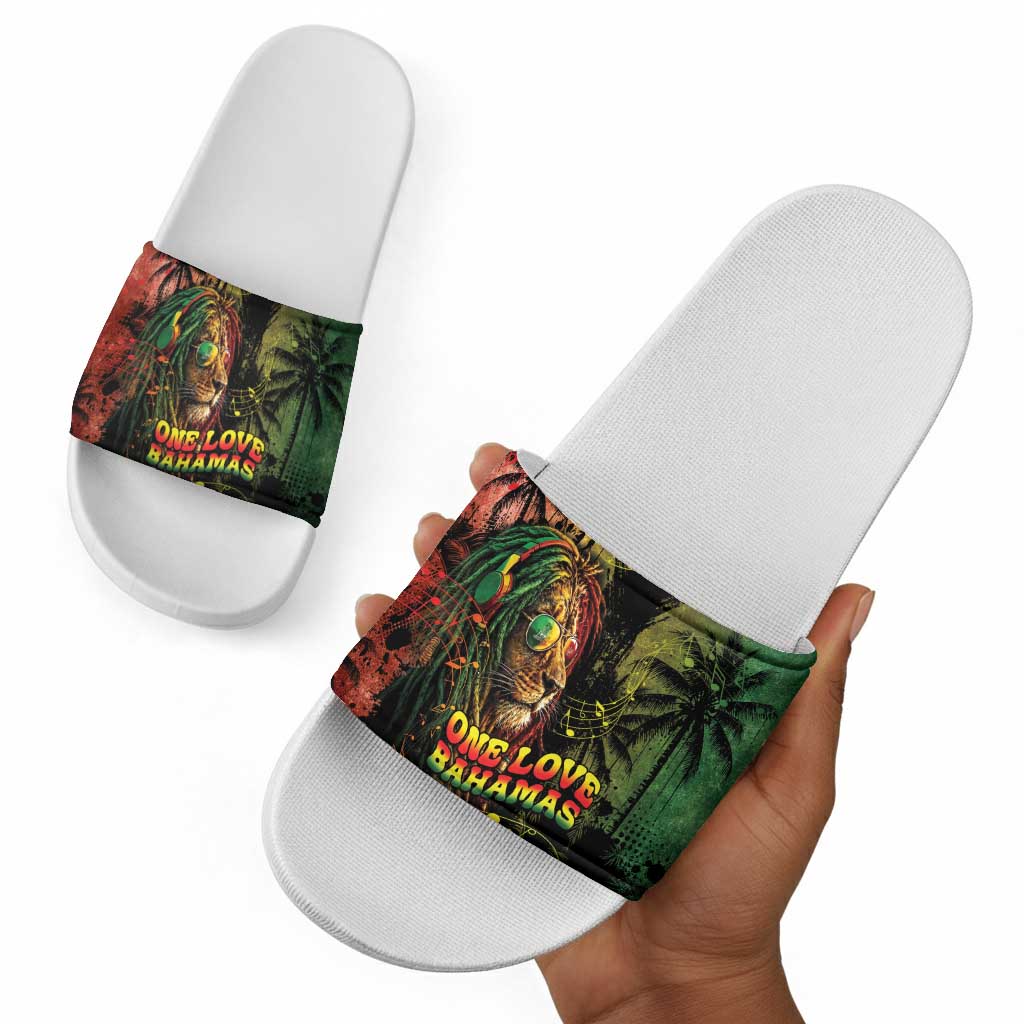 One Love Bahamas Slide Sandals Rastafarian Lion Reggae Grunge Style