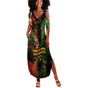 One Love Bahamas Summer Maxi Dress Rastafarian Lion Reggae Grunge Style