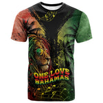 One Love Bahamas T shirt Rastafarian Lion Reggae Grunge Style