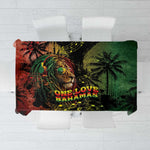 One Love Bahamas Tablecloth Rastafarian Lion Reggae Grunge Style