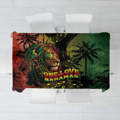 One Love Bahamas Tablecloth Rastafarian Lion Reggae Grunge Style