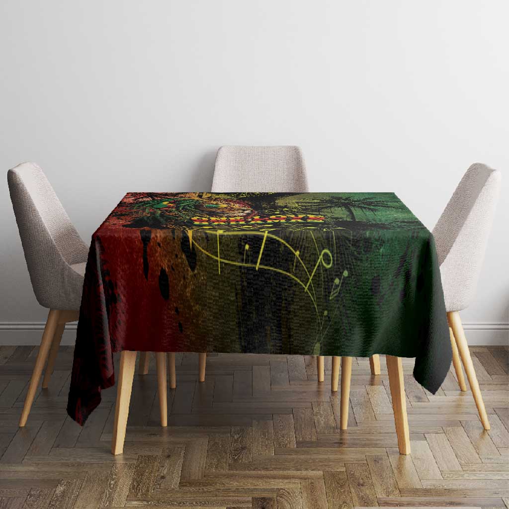 One Love Bahamas Tablecloth Rastafarian Lion Reggae Grunge Style