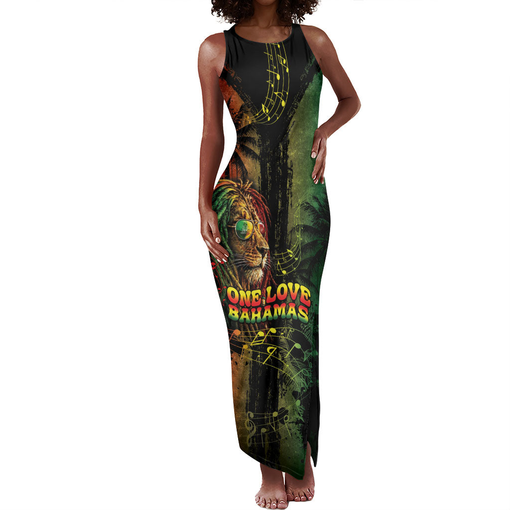 One Love Bahamas Tank Maxi Dress Rastafarian Lion Reggae Grunge Style