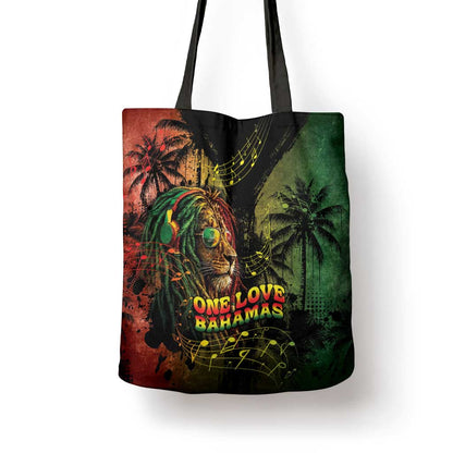 One Love Bahamas Tote Bag Rastafarian Lion Reggae Grunge Style