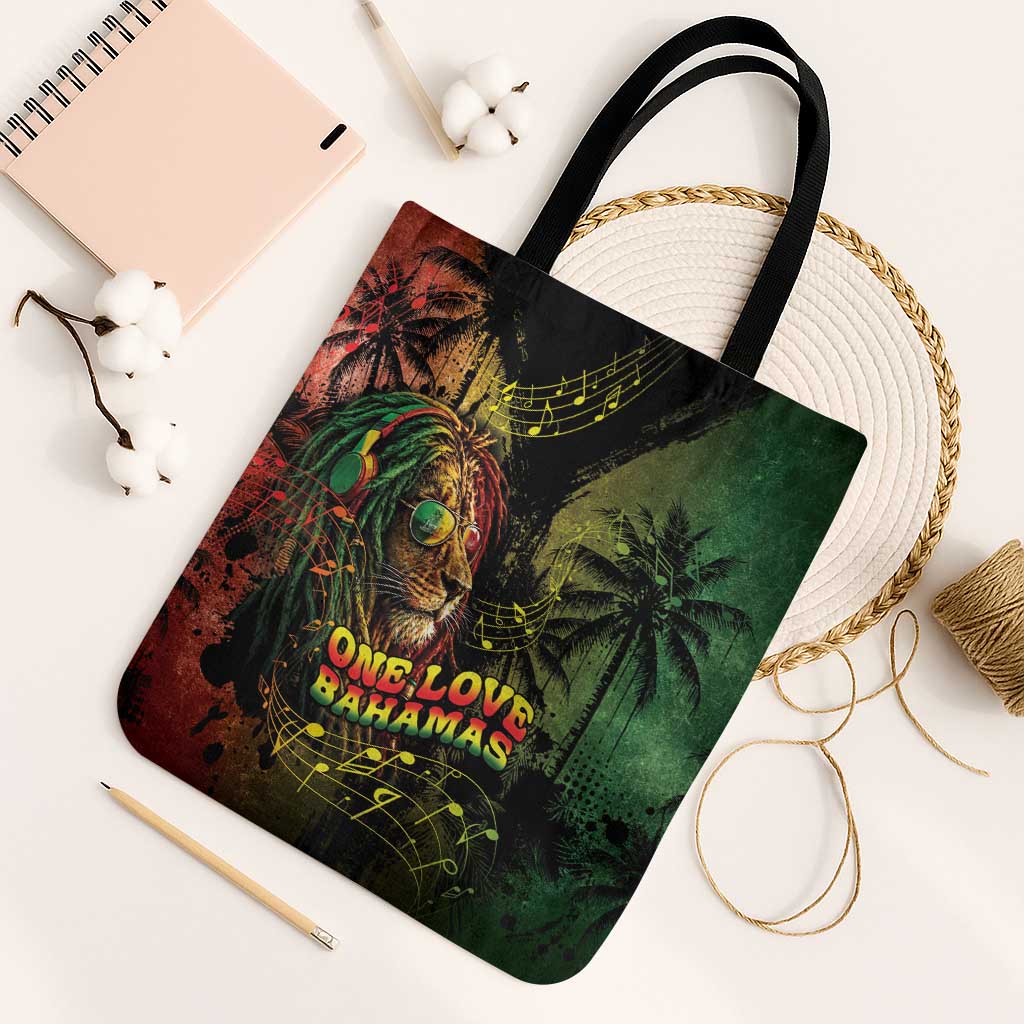 One Love Bahamas Tote Bag Rastafarian Lion Reggae Grunge Style