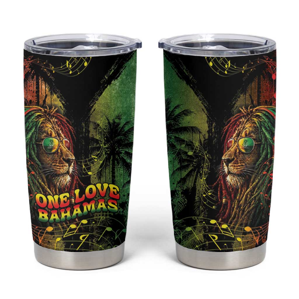 One Love Bahamas Tumbler Cup Rastafarian Lion Reggae Grunge Style