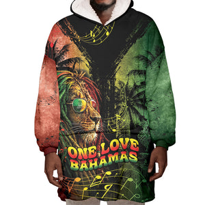 One Love Bahamas Wearable Blanket Hoodie Rastafarian Lion Reggae Grunge Style