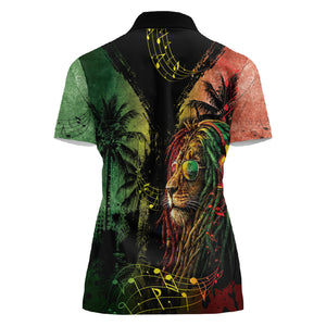 One Love Bahamas Women Polo Shirt Rastafarian Lion Reggae Grunge Style