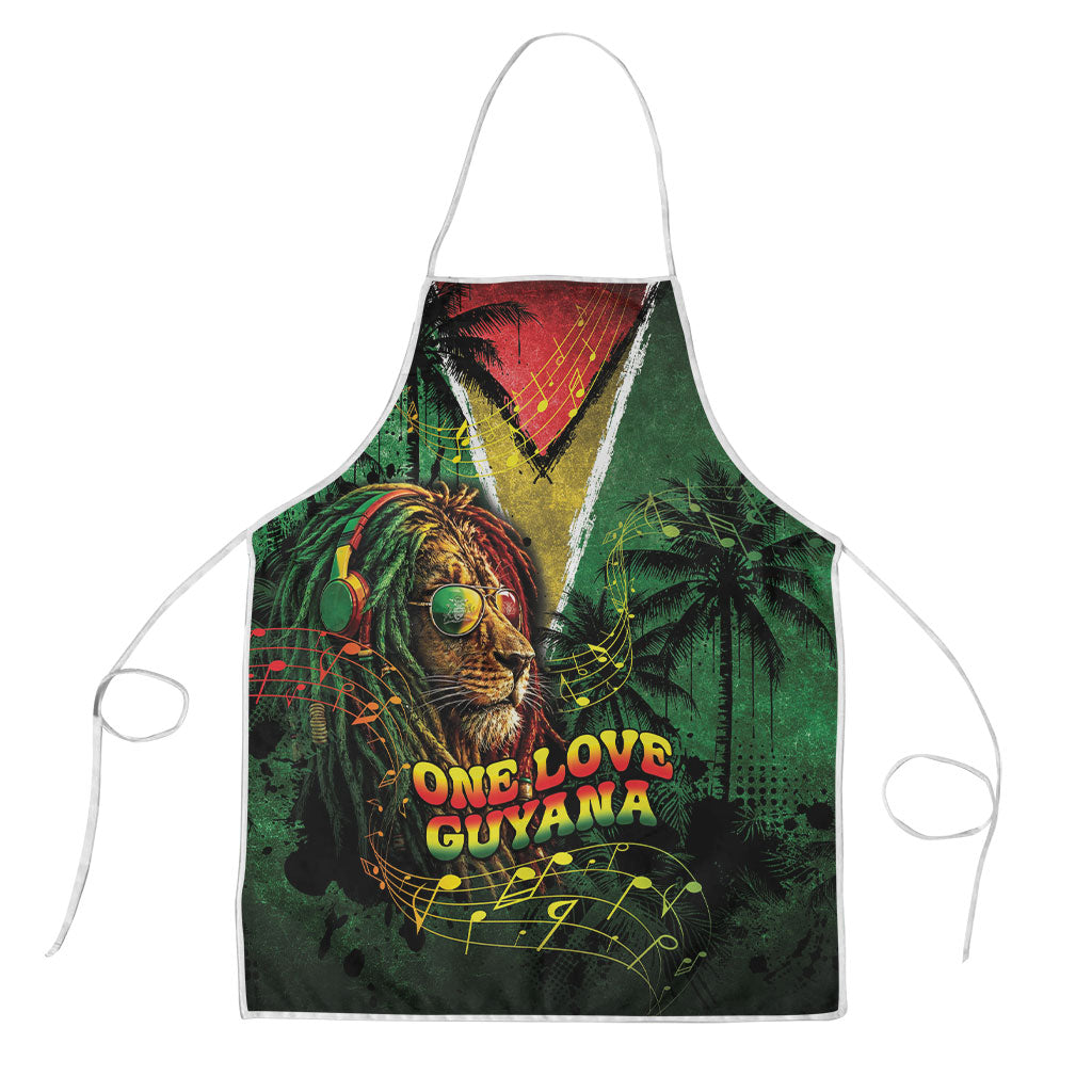 One Love Guyana Apron Rastafarian Lion Reggae Grunge Style