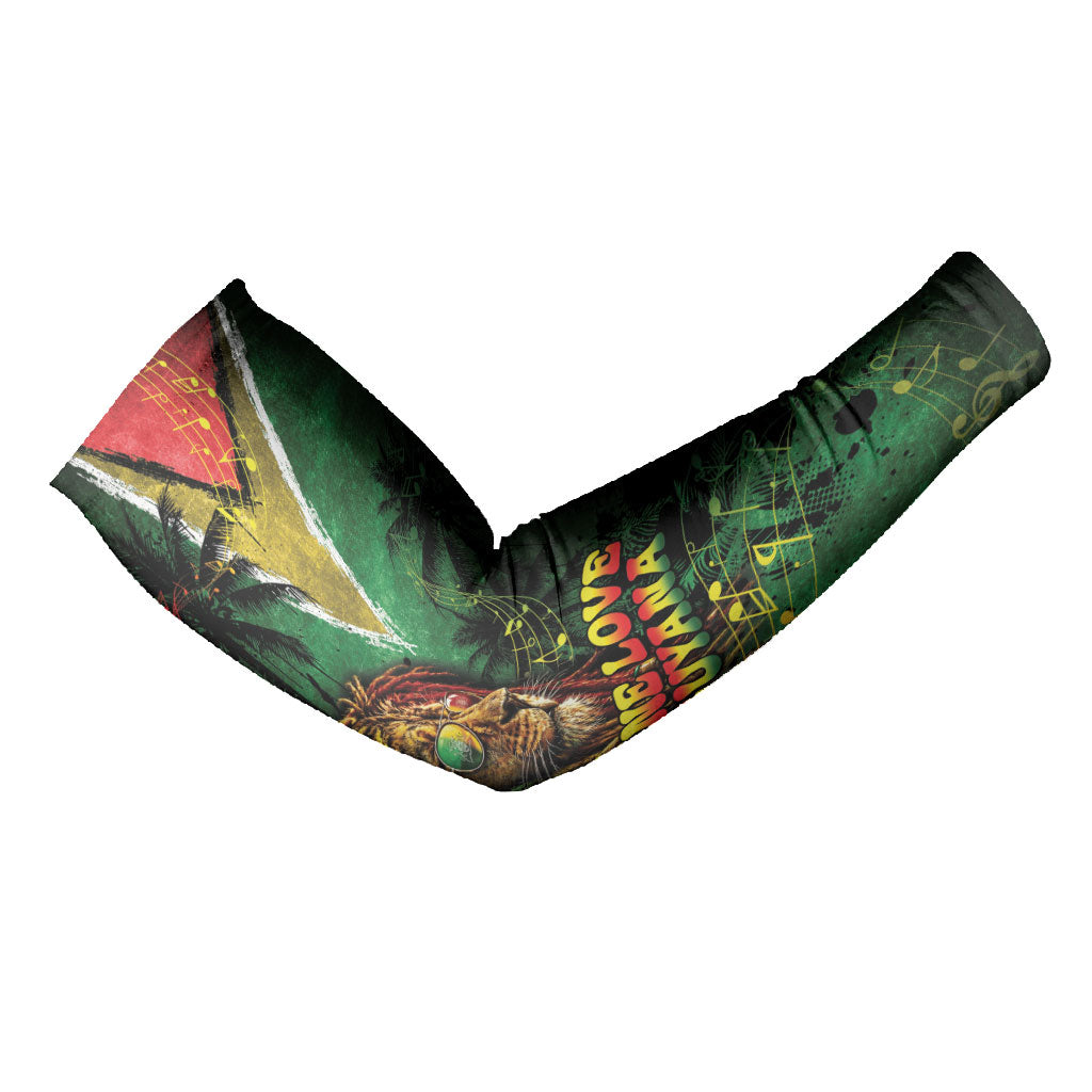 One Love Guyana Arm Sleeves Rastafarian Lion Reggae Grunge Style
