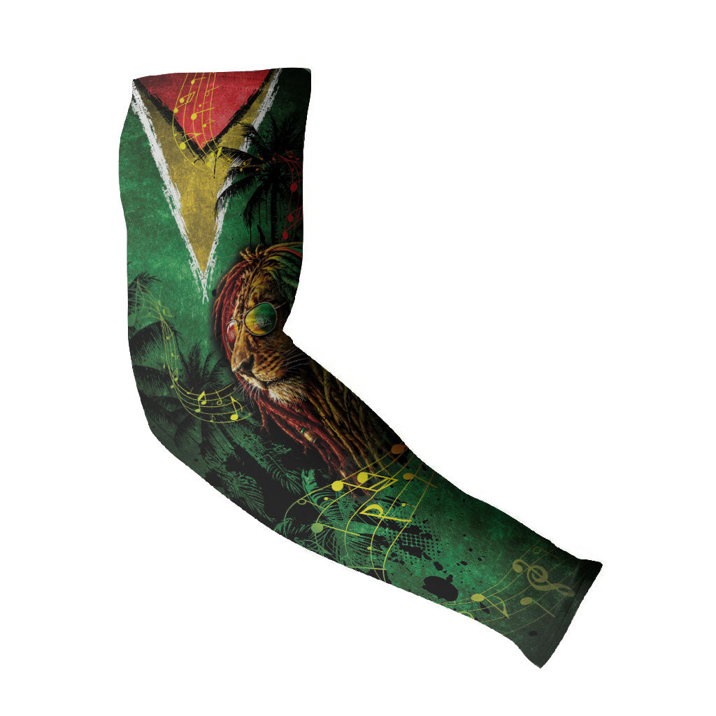 One Love Guyana Arm Sleeves Rastafarian Lion Reggae Grunge Style