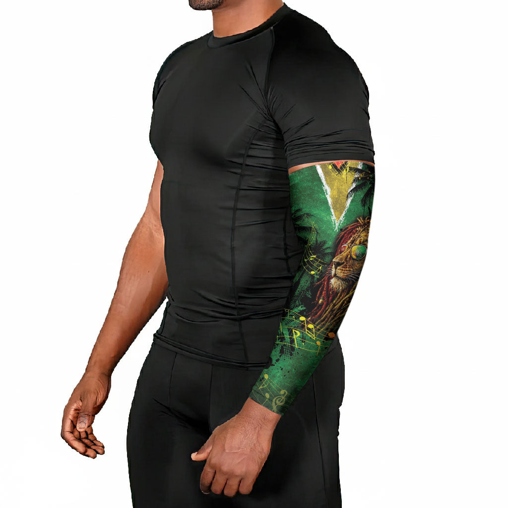 One Love Guyana Arm Sleeves Rastafarian Lion Reggae Grunge Style