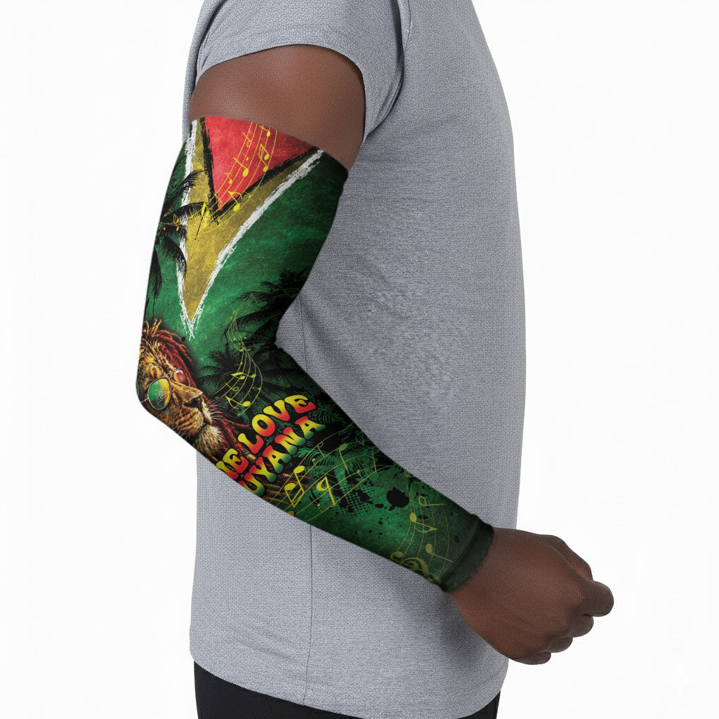 One Love Guyana Arm Sleeves Rastafarian Lion Reggae Grunge Style