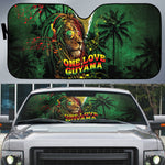 One Love Guyana Auto Sun Shade Rastafarian Lion Reggae Grunge Style